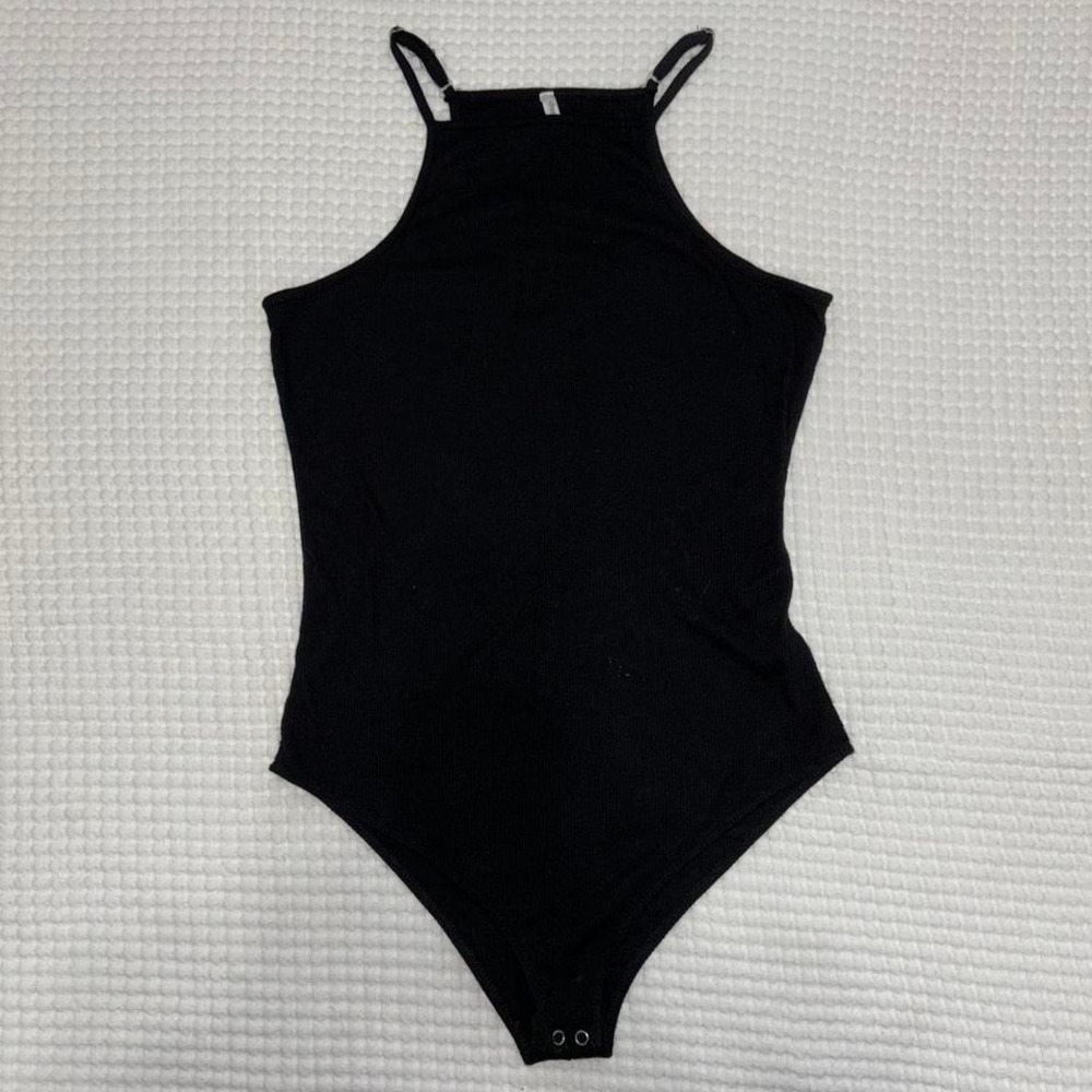 Y2K Charlotte Russe Black Halter Bodysuit Size Medium